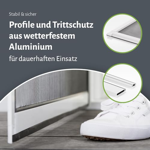 empasa Insektenschutz Fliegengitter Tür mit Alurahmen START individuell zuschneidbar, als Selbstbausatz, Farbe: anthrazit, Größe: 100 x 210 cm