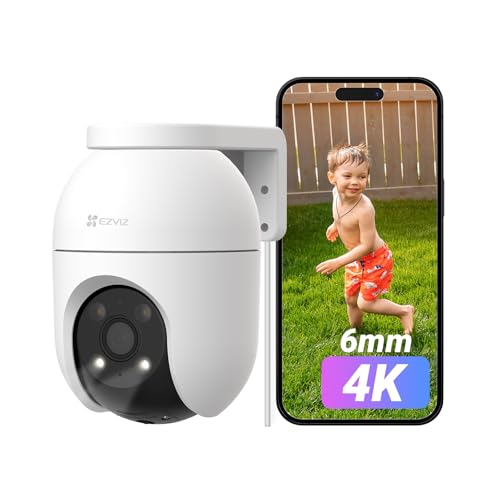 EZVIZ C8c 4K Camera Surveillance WiFi Extérieure à 360° avec Suivi Auto-Zoom, Détection de Forme Humaine/Véhicule, Vision Nocturne en Couleur, Audio...