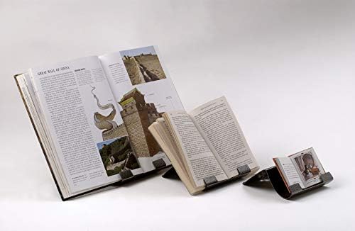 Bookhug Book Holder, Hands-free, Cookbook Tablet Stand Bookrest; Simple Functional Reading Aid Tool (Black/silver, 1)