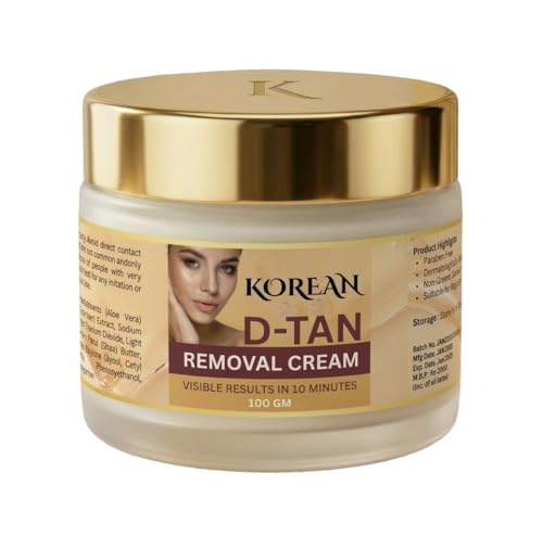 Image of Korean D-Tan Removal Cream Skin Brightening & Tan Removal Face and Body Cream for Dark Spots, Sun Tan, and Uneven Skin Tone (Pack of 1)