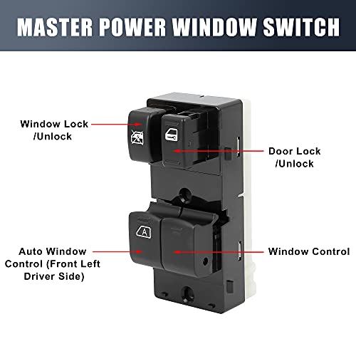 Interrupteur de lève-vitre bouton commande gauche 25401-EA002 pour auto Nissan Frontier 05-07 - 3