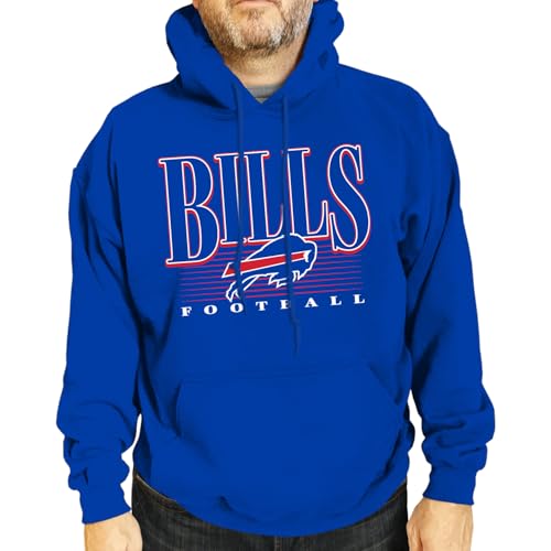 Team Fan Apparel NFL Adult Unisex Overtime Blueprint Soft Fleece Hooded Sweatshirt, Officially Licensed Football Hoodie! (Buffalo Bills - Royal, Medium)