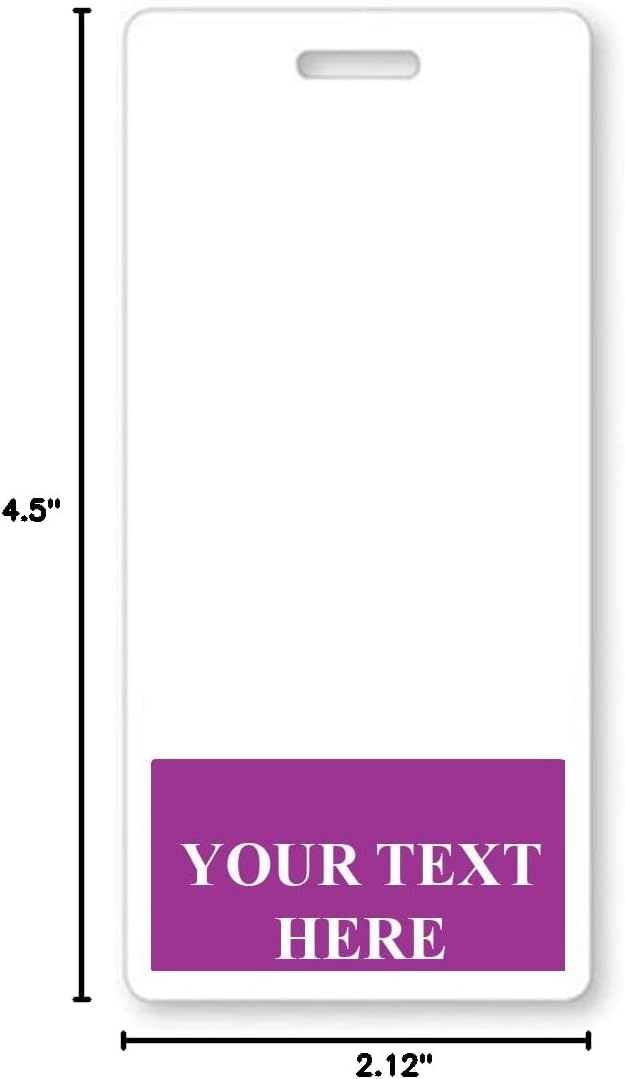 Bulk 6 Pack Custom Printed Vertical ID Badge Buddies - Double Sided USA Printed Badge Buddy - Healthcare Name Tag Backer - Waterproof, Spill Proof & Tear Resistant by Specialist ID (Purple)