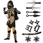 Spooktacular Creations Children's Golden Ninja Costume for Boys Halloween Dress Up