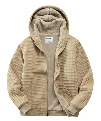 Fozexi Men's Casual Hooed Hoodies Thick Wool Warm...