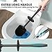 UPTRONIC Toilet Brush, Toilet Bowl Brush with Extra Long Handle Durable Bristles Toilet Scrubber and Covered Holder for Toilet Brush Set for Bathroom Cleaning (Black, 1 Set)