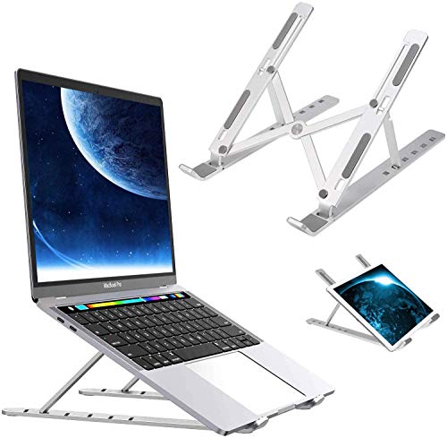 Preisvergleich Produktbild Hossom Laptop Ständer, 6-Stufige Höhenverstellbarer Aluminium Laptopständer, Tragbarer Notebook Halter, Notebook ständer für alle 10"~17" Notebooks