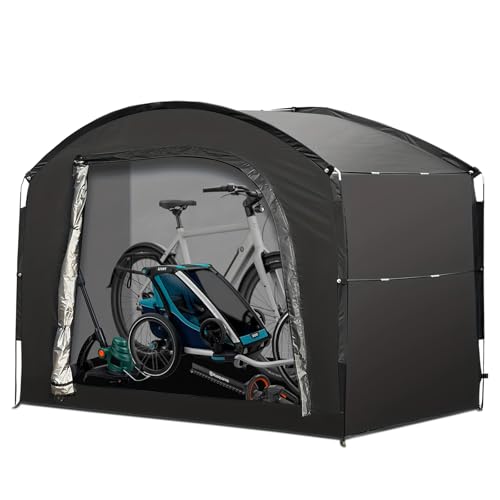 Tente multifonctionnelle abri de garage et vélo noir pour rangement extérieur - 2
