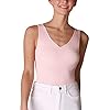 NIKIBIKI-Women-Seamless-Ribbed-V-Neck-Bodysuit-Made-in-USA-One-Size NIKIBIKI Women Seamless Ribbed V-Neck Bodysuit, Made in U.S.A, One Size (Baby Pink)