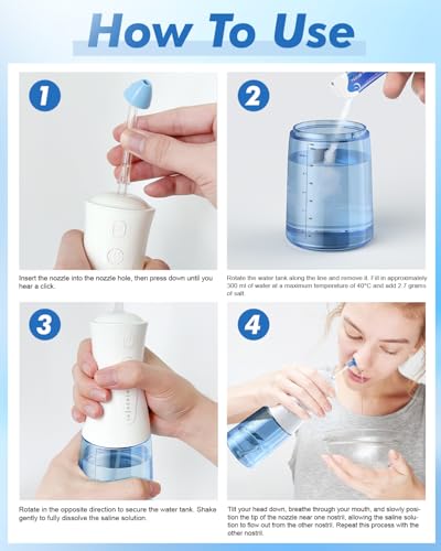 Nasal Irrigation System, 300ml, Sinus Rinse Machine (Royal Blue) - Image 4