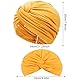 XEPST 4 Stücke Damen Chemo Hüte, Turban für Frauen Vorgebunden Beanie Kopfbedeckung Plissee Mütze Weich Kopfwickel Kappe Haarausfall Hut
