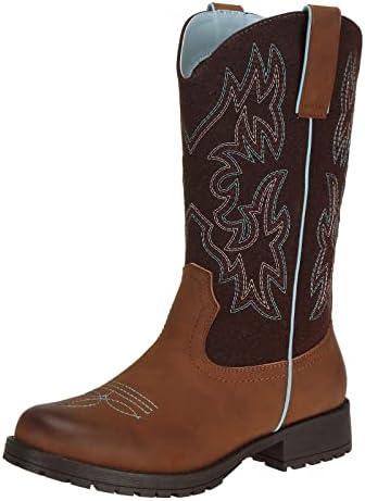 SheSole Women's Cowboy Cowgirl Boots Round Toe Western Riding Work Boots Brown Size 9