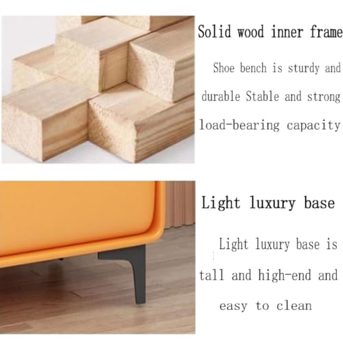 Banc de rangement en cuir bout de lit capitonné coffre assise moderne - 8