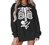 Photo Gallery sofeon felpa da donna per halloween con scheletro a raggi x felpa premaman divertente annuncio di gravidanza girocollo pullover top, nero-3, small Photo Gallery sofeon felpa da donna per halloween con scheletro a raggi x felpa premaman divertente annuncio di gravidanza girocollo pullover top, nero-3, small