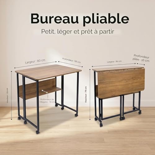 Table d'ordinateur rabattable Fiutazge pour optimiser les pièces étroites