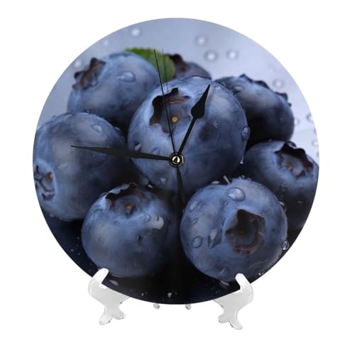 SDTYKHJ Blueberry Horloge murale silencieuse sans tic-tac moderne à piles Petit classique Analogique Décoratif pour cuisine, salon, bureau, chambre à coucher, salle de bain – vue 2