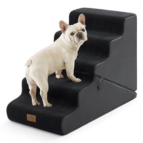 Image of COZY KISS Dog Stairs for Small Dogs, 5-Step 2-in-1 Dog Steps,22.4 inch H