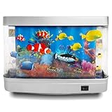 Linda's Essentials Fake Fish Tank for Kids and Adults, Fake Aquarium Decorative Lamp, Artificial Fish Tank with Moving Fishes, Artificial Aquarium Night Light, Plug in Moving Lamp