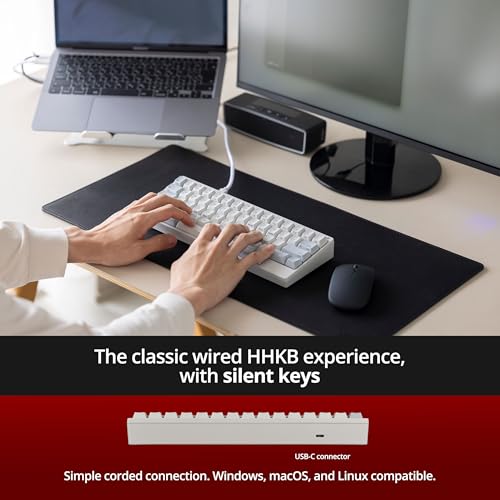 Image of HHKB - Happy Hacking Keyboard Professional Classic Type-S Snow (Wired, USB-C, Silent, Mac, Windows, Snow, Printed) with 2-Year Advance Exchange Warranty