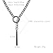 MIFYNN Black Bar Slip Chain Necklace for Women Stainless Steel Cuban Chain Heart Choker Necklaces Punk Rock Collar Necklace Handmade Adjustable Lariat Y Necklace for Men (Black bar)