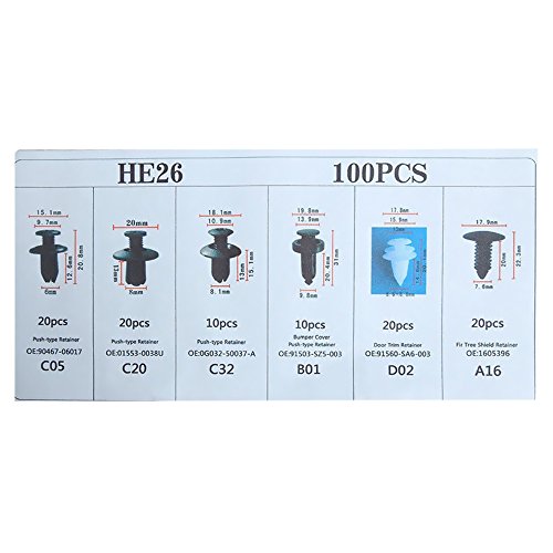 Sangmei 100 unidades sortidas carroceria de carro pino retentor de pressão de plástico rebite clipe