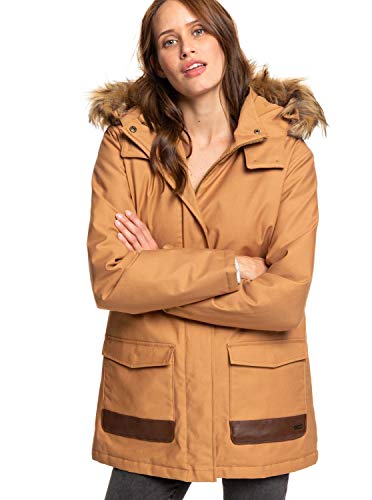 Roxy Travelling West - Parka Con Capucha Para Mujer Parka Con Capucha, Mujer, chipmunk, L