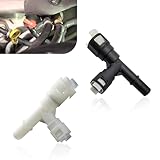 Jewkot 2 PCS Heater Core Hose Connector, Durable Plastic Material Hose Tee Connector, Universal American Water Pipe Connector, for Most Cars Sedans SUVs (Black & White)