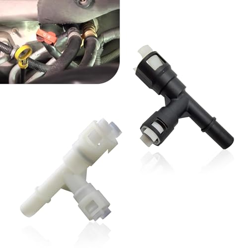 Jewkot 2 PCS Heater Core Hose Connector, Durable Plastic Material Hose Tee Connector, Universal American Water Pipe Connector, for Most Cars Sedans SUVs (Black & White)