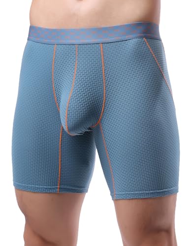 Murimia Mens Underwear Boxer Briefs Soft Comfortable Long Leg Underwear for Men