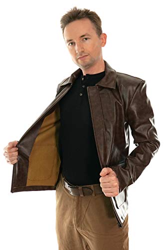 Jungle Archeologist Explorer Costume Faux Leather Jacket For Men Teens And Kids, 8-10 Years, Dark Brown #TOP5