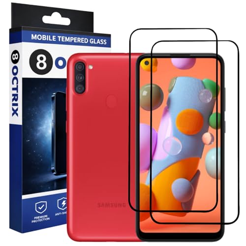 Image of Military-Grade Tempered Glass Screen Protector Compatible for Samsung Galaxy M11 / A11 with Edge to Edge Coverage - Case Friendly, Anti-Scratch & Bubble-Free Installation Kit (Pack Of 2)