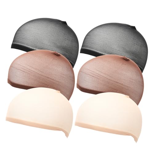 OATIPHO 6pcs Women Wig Net Caps Breathable Nylon Hair Nets for Wig Flexible Comfortable Open Mesh Caps Lightweight Stretchable Head Covers Nude