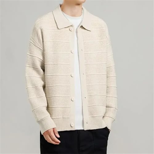 Men's Casual Lapel Cardigan Winter Fashion Long Sleeve Versatile Outerwear Knitted Sweater4