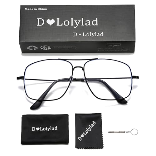 Image of Non Prescription Glasses - Classic Square Clear Lens Metal Frame for Men Women