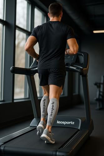 Image of Leosportz Calf Support Shin Brace Support - Shin Splints Compression Sleeves for Men & Women | Leg Compression for sports Gym Running Cycling Jogging Workout Pain Relief Injury