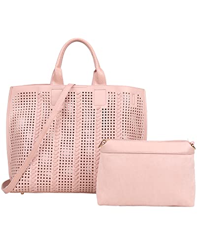 Image of MACCINELO Woven Large Tote Bag for Women tassel Beach Bag with Zipper Summer Shoulder Bag for Traval /Vacation /Shopping