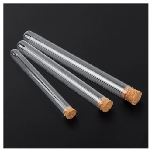 Tubes en verre transparents laboratoire fond rond bouchon liège fournitures de stockage