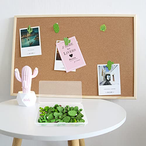 50 Pcs Wooden Push Pins Cactus Palm Leaf Push Pins Thumb Tack Decorative Cute Pushpins For Photos Wall, Maps, Bulletin Board Or Cork Boards Home Office Decoration #TOP3