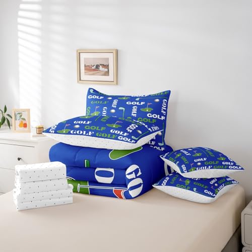 Ropa de cama de golf estilo deportivo azul para decorar cuartos juveniles 5