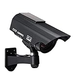 Dummy-Security-Camera-Fake-CCTV-Surveillance-System-with-Realistic-Red-Flashing-Lights-and-Warning-Sticker-for-Indoor-Outdoor-1-Black