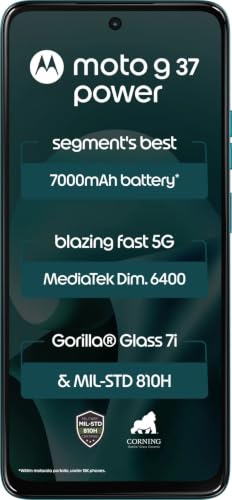 Image of Motorola g37 Power (Pantone Capri, 4GB RAM, 64GB Storage) | MediaTek Dimensity 6400 Octa-Core Processor | 50MP AI Rear Camera | 8MP Front Camera | 6.66-inch HD+ 120Hz Display | 7000mAh Battery