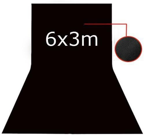 PHOTO MASTER 10 x 20ft / 3 x 6M Photo Studio Black Screen Backdrop Background for Photography and Lighting Video (Background Only)