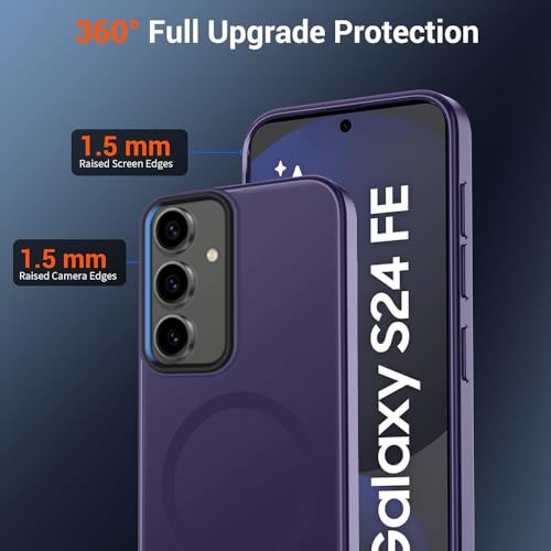 Image of SIZUKA Samsung S24 FE Magsafe Hard Back Case | Matte Design & 360 Protection | Military-Grade Samsung S24 FE Cover | Strong Magnet Back - Purple
