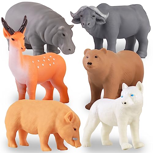 Mold Free Animal Bath Toys For Toddlers/ Infants/ Babies, No Hole No Mold Bathtub Toys (6 Pcs With Storage Bag) #TOP15