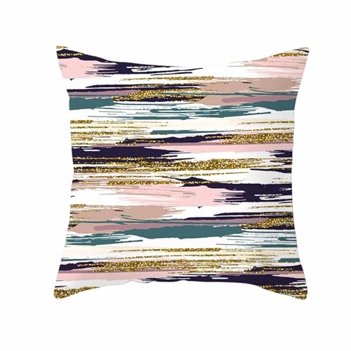 Isdreem Tissu en Lin Housse de Coussin New York taie d'oreiller Deco Rayures aquarelles Housse Coussins canapé taie d'oreiller canapé rectangulaire...