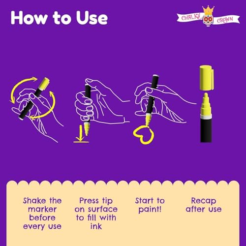 liquid chalk markers for blackboards - bold color dry erase marker - chalk markers for chalkboard signs windows blackboard glass - 6mm reversible tip 8 pack - 24 chalkboard labels included