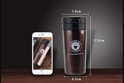 Vaso Termico Café Termo Taza Botella Taza Coche Acero Inoxidable Café Agua Thermos Frascos Termo Cafe Hermetico (Marrón) - Imagen 3