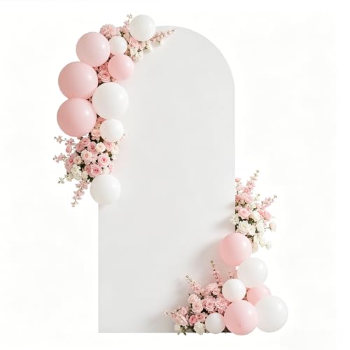 6FT Arch Backdrop with Stand Set, No-Tip Stability Foam Board Photo Booth Background for Wedding Birthday Party Ceremony Baby Shower Banquet Decoration - White