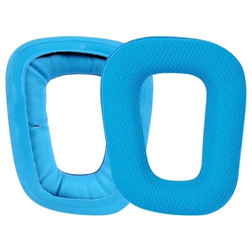 Repuesto de Almohadillas para Auriculares Linkidea compatibles con Logitech G430, G930, G35, F450, G432, G332, cubiertas de oreja en tela de malla azul miniatura 2