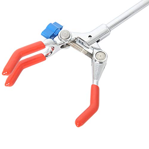 Yaegarden Lab Clamp 3 Prong Finger Laboratory Stand Clip With Rubber-Coated Head & One Lab Clamp Holder #TOP5